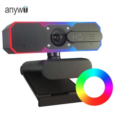 China LIVE Stream /Conference/Home/Study Luckimage USB Microphone RGB Game Recording Camera Led Webcam 60fps PC Camera Lightweight Webcam 1080p streaming cam webcamera full hd webcam for sale