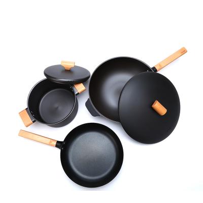 China IMESH Sustainable Hot Selling Popular 3 Pieces Carbon Steel Kitchenware Cookware Sets for sale