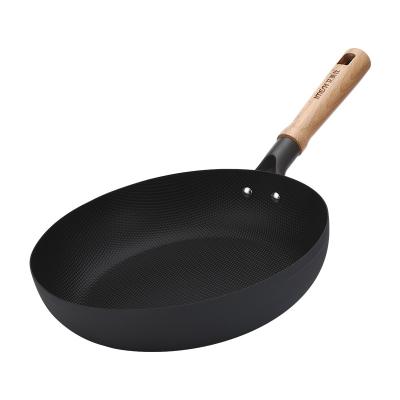 China Viable Factory Wholesale Custom Logo Nonstick Pan Carbon Steel Wok Pan for sale