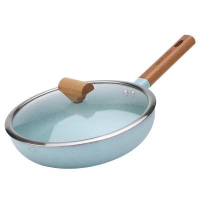 China Europe Best Selling Emerald Blue Skillet Pot Set Non Stick Frying Pan Cast Iron Frying Pan for sale