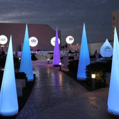 China Hot sale oxford cloth/PVC party decoration inflatable cone with led light for sale