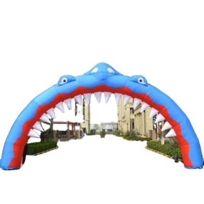 China Oxford Cloth/PVC Tarpaulin Hot Selling Giant Shark Inflatable Arch For Racing, Finish Line Arch, Start Line Arch for sale