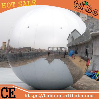 China Custom KTV 3m Big Giant Inflatable Mirror Balloon/Giant PVC Silver Inflatable Hanging Inflatable Mirror Ball For Sale for sale