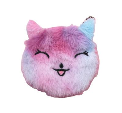 China New Unicorn Leisure Fashion Cute Fluffy Border Cats Cartoon Wallet Children Zero Change Purse Key Hit Bag for sale