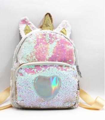 China 22 New Fashion Girl's Cute Backpack Cartoon Unicorn Sequin Glitter Bag Backpack Border Backpack To Travel for sale