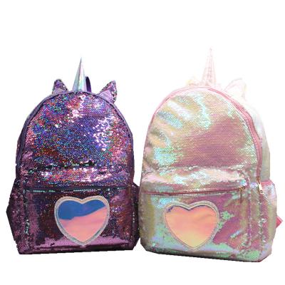 China Sequins+polyester Spot Border Unicorn Sequins Cartoon Glitter Bags Girl Leisure Backpack Large Capacity Backpack Students for sale