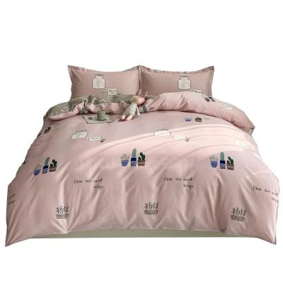 China Sustainable Twin Single Size Home Textile 100% Cotton Printed Bedding Sheet Sets for sale