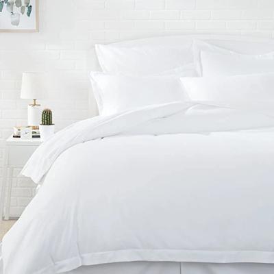 China Sustainable High Quality White Hotel Bedding Bed Sheet Set Cotton for sale