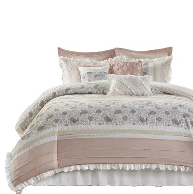 China Sustainable High Quality Luxury Jacquard Polysilk Bedsheets Comforter Duvet Covers for sale