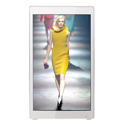 China 43 Inch Indoor White Battery Operated Digital Signage Totem Price 10hours Advertising Boards for sale