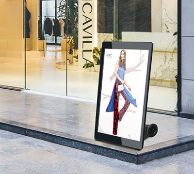 China Indoor Mobile Wifi Video Advertising Smart LCD Player Portable Lcd Signage Kiosk Floor Standing For Store for sale