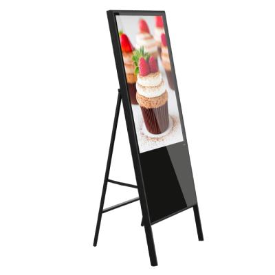 China Indoor Floor Stand A-frame 43inch LCD Digital Signage and Displays Portable Ultra Thin LCD Advertising Screen for sale