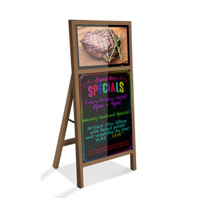 China indoor advertising floor stand menu panel digital signage indoor lcd screen with led listing board for restaurant for sale