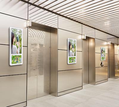 China Double Screen Digital Elevator Indoor Wall Mounted LCD Advertising Signage for sale