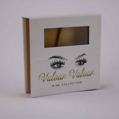 China Recycled Materials Custom Luxury Square Eyelash Packaging Gift Box With Window for sale