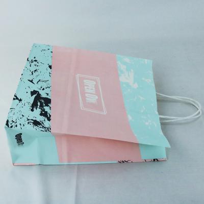 China Square Recyclable Custom Biodegradable Bottom Kraft Paper Shopping Bag for sale