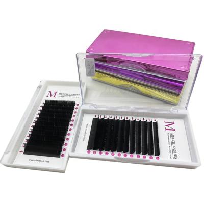 China Delicate Flat Eyelash Extension Ellipse Lashes Split Tips Ellipse Shaped Natural False Flat Lashes for sale