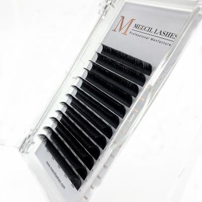 China Natural Long Individual Fanning Faux Mink Eyelash Extensions Easy Fanning Lash Private Label Lash Extension Trays for sale