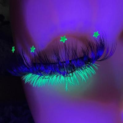 China Natural Individual Russian Long Volume Eyelashes Eyelashes Neon Silk Colored Eyelash Extensions Silk Lash Eyelashes UV Colored for sale