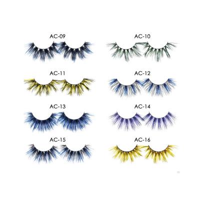 China Meecil Luxury Custom Color Lashes 3d False Mink Colored Lashes Wholesale Colored Mink Eyelash for sale