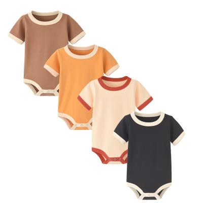 China Spandex/Cotton 1 Pcs Custom Logo Girls Baby Summer Clothes Boys 100%Cotton Image Short Sleeve Baby Jumpsuit for sale