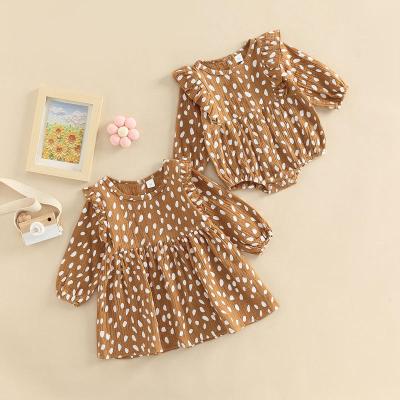 China 1Pcs Breathable Logo Label 1 Pcs Custom Logo RTS Toddler Autumn Sweet Kids Flutter Sleeve Infant Girl Dress for sale