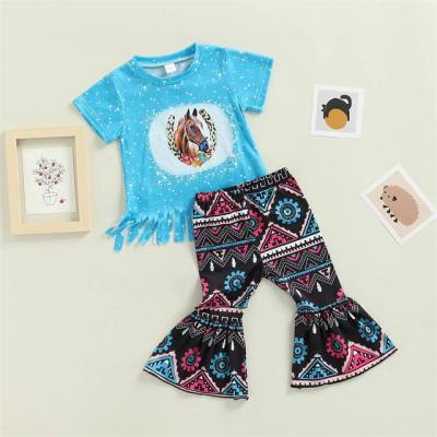 China 1Pcs Casual Private Label RTS Summer Baby Infant Clothes Geometric Tassels Girls Toddler Clothing Set for sale