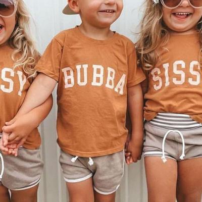 China Summer 1 Pcs Private Label Toddler Kids Boys Girls Clothes Breathable Sissy Bubba Cotton Kids T-shirt for sale