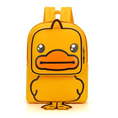 China Sales Cartoon Duck Yellow Backpack Small Children Small School Shoulder Book Bag Package Bag Waterproof Kindergarten Custom Hot Cute Children for sale