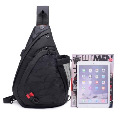 China Waterproof Men Shoulder Bags With USB Phone Filling Cross - Body Short Chest Bag Travel Bag for sale