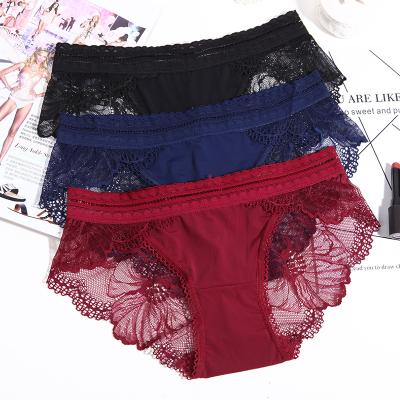 China 2021 New Style Cotton Lace Red Ladies Underwear Fabric Antibacterial, Breathable And Quick-drying Low Waist Women for sale