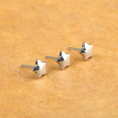 China New Product ASTM F136 Cute Titanium Body Jewelry Wire Piercing Parts Form Five-pointed Star Titanium Ear Jewelry for sale