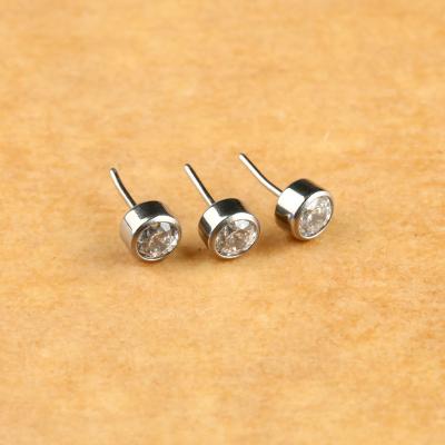 China Cute Body Jewelry ASTM F 136 Titanium Piercing Pin Jewelry Ear Piercing Jewelry 3mm Crystal Threadless Top for sale