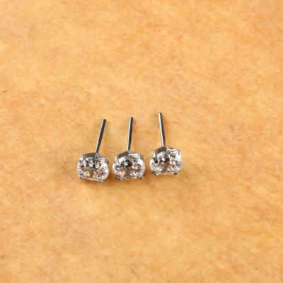 China Cute 4 Claws Pin Piercing Jewelry ASTM F136 Threadless Fork Top Colors Titanium Zircon Clean Stone Titanium Gift Threadless Pieces for sale