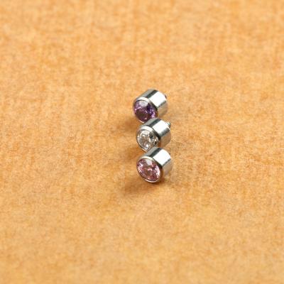 China Romantic 1 Zircon JeweleryASTM F136 Titanium Internally Thread Opal Dermal Anchor Top Navel Belly Band Body Piercing Jewelry for sale