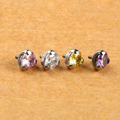 China Trendy Piercing Navel Piercing Jewelry Internally Wire Jewelry ASTM F136 Romantic Zircon Titanium Navel Nail for sale