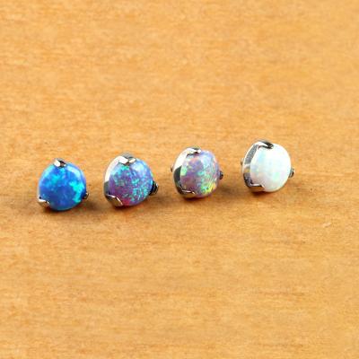 China Romantic ASTM F136 Titanium Internally Thread Opal Gem Stone Belly Piercing Jewelry Body Piercing Navel for sale