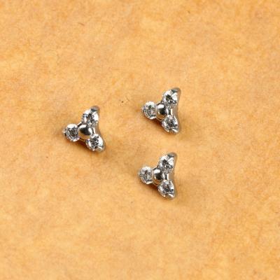 China Vintage Labret Piercing ASTM F136 Titanium Internally Threaded Parts Labret Helix Stud Body Piercing Jewelry for sale