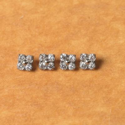 China Cute Body Jewelry 4 Leaf Flower ShapeZircon Jewelry Piercing Titanium Jewelry ASTM F136 for sale