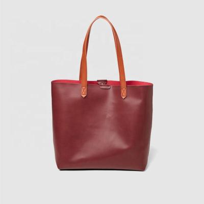 China Lady Europe Branded Large Empty Ladies Ladies Vintage Leather Handbags Tote Bags For Women With Custom Printed Logo for sale