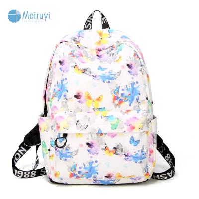 China Waterproof Floral Bag Backpack Girls Backpack Laptop Bags School Bag For Ladies for sale