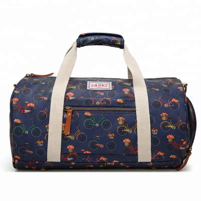 China Wholesale Custom Printed High Quality Polyester Design Gym Floral Private Label Fashion Sports Yoga Travel Bags Waterproof Duffel Bag for sale