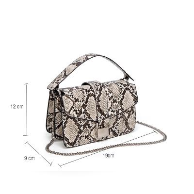 China Fashion Elegant Women Handbag Snake Print Shoulder Handbags Leather Street Cross - Simple Body Satchel Handbags Youth Ladies Soft Bag for sale