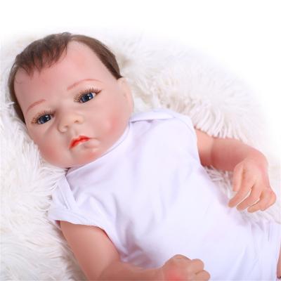 China Toy Wholesale Soft Customize Realistic Full Body Silicone Doll 18 Inch Realistic Vinyl Newborn Look Baby Doll For Kids for sale