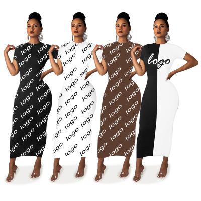 China OEM Logo Trend Anti-Static Custom Print Fashion Simple Dress for sale