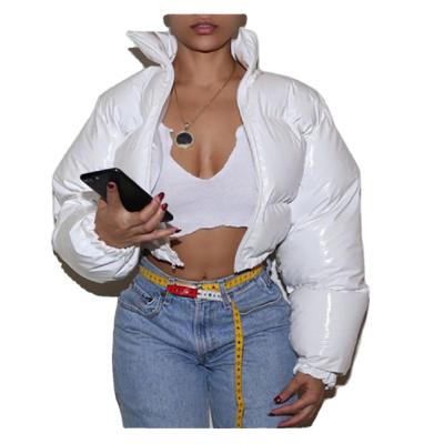 China 2021 Viable Shiny Color Bubble Parka Stripper Jacket Women Long Sleeve Coats for sale