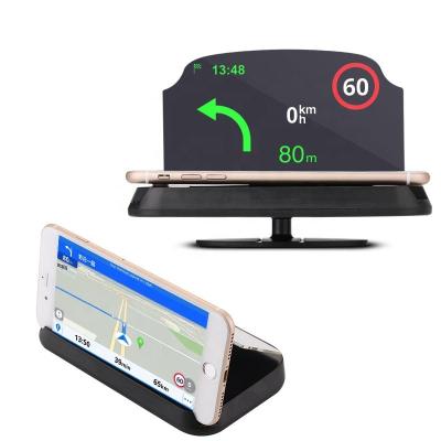 China 360 Degree Rotating Head Up Display Bracket Car Mobile Phone Holder HUD GPS Navigator Base Car Charging Wireless Charger for sale