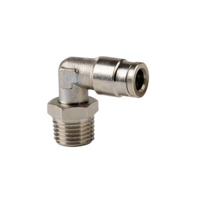 China Brass Nickel Plated Brass Push In Fittings Elbow Fitting MPL Pipe Elbow Flattening Brass Pipe Swivel for sale