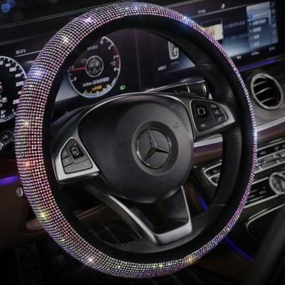 China The Same Size Bling Diamond Anti-Slip Wheel Protector Car Accessories 38cm Steering Cover Trim Car Interior for sale