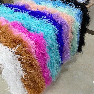 China Handmade Customize 20ply Colorful Ostrich Feather Boa Feather Boa Fringe Strips For Party Carnival Show Crafts à venda